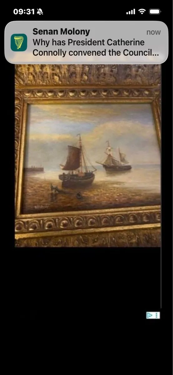 Vintage Oil on Board Maritime Painting - Image 2