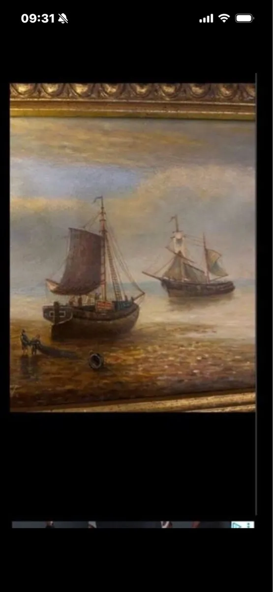 Vintage Oil on Board Maritime Painting - Image 4