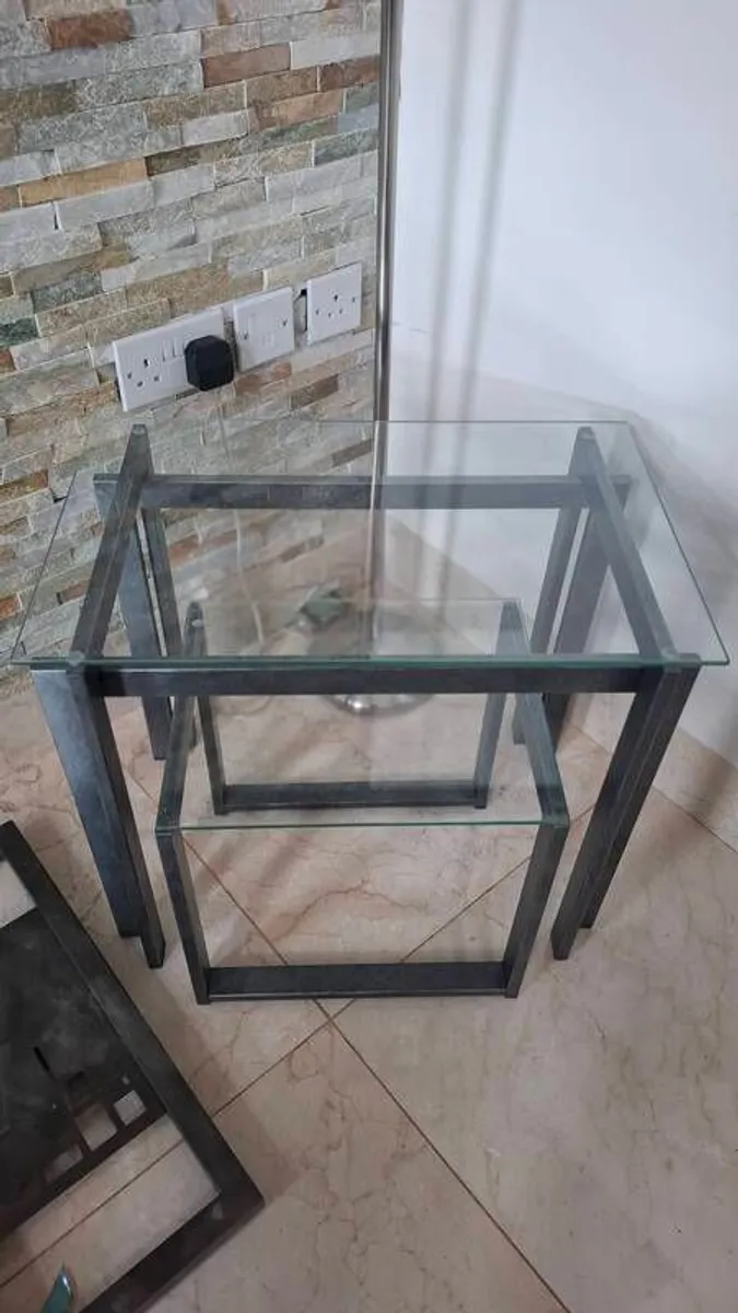 Dining table, chairs, mirror, nest of tables - Image 2