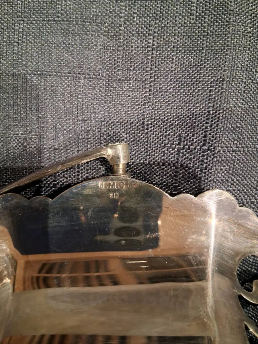 Silver Plated Basket With Handle - Image 3