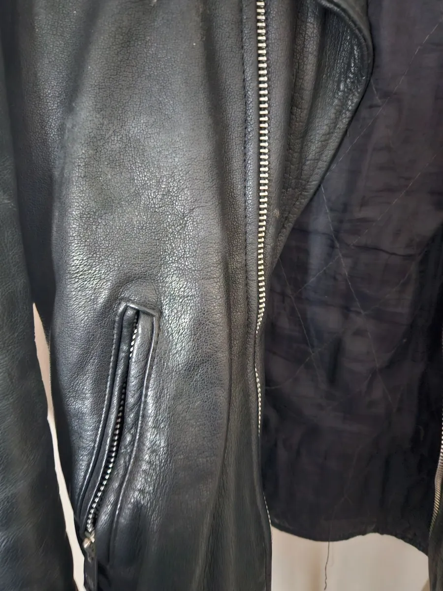 Vintage Black Leather Jacket - Image 2