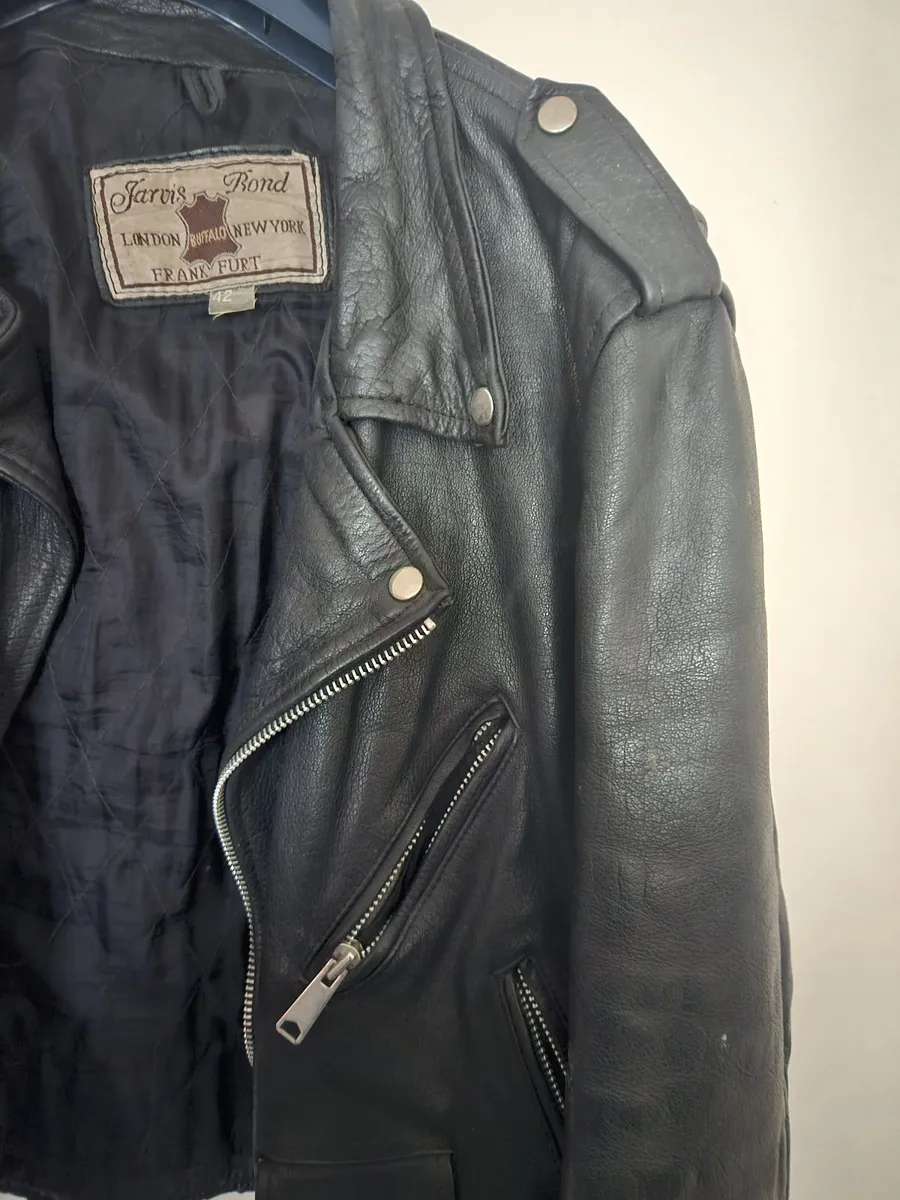 Vintage Black Leather Jacket - Image 4