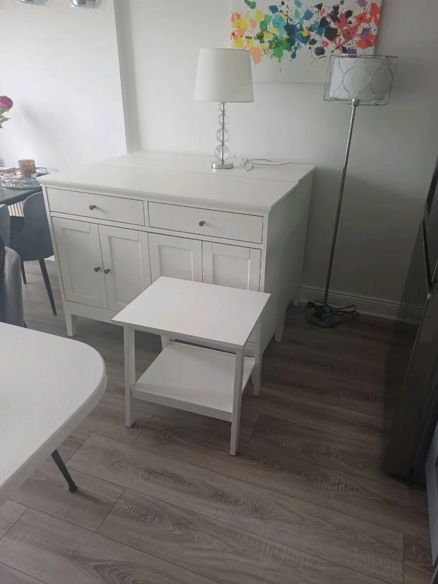 white presses , side table & Lamps - Image 2