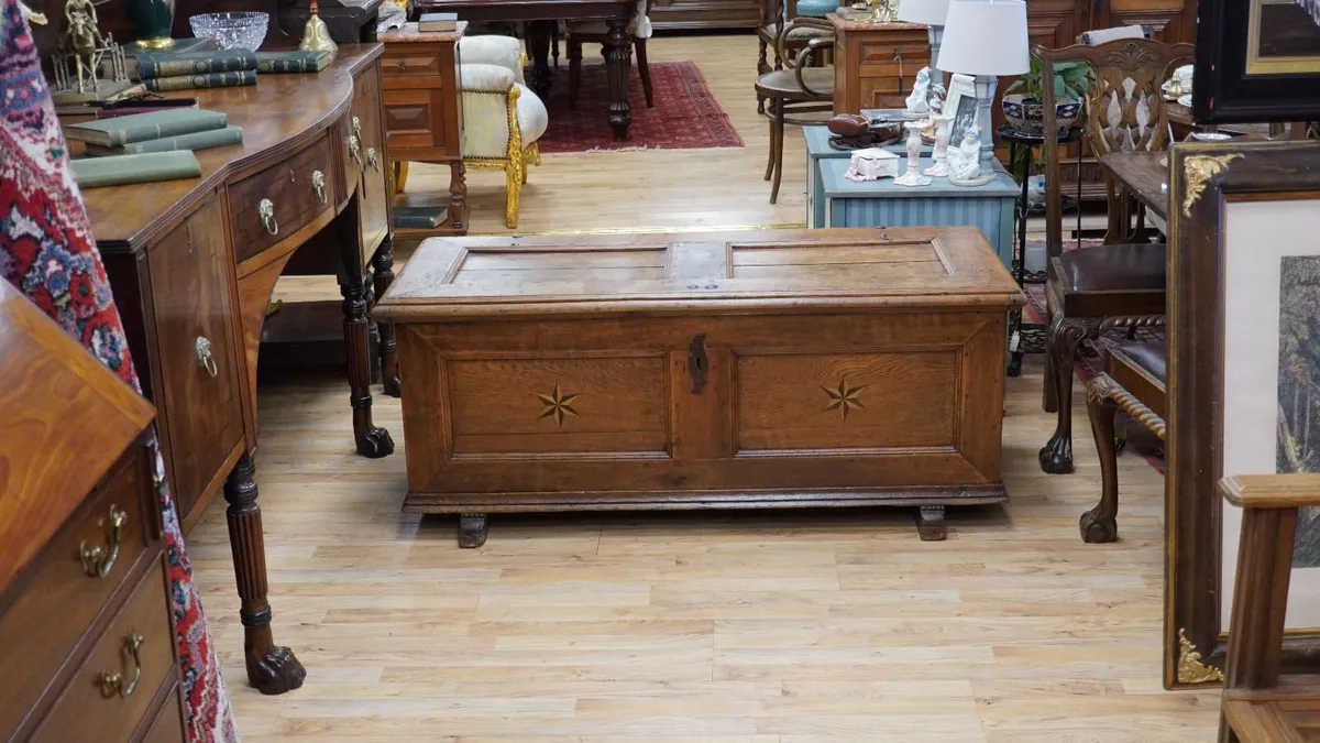 19th Century French Oak Coffer - Image 1