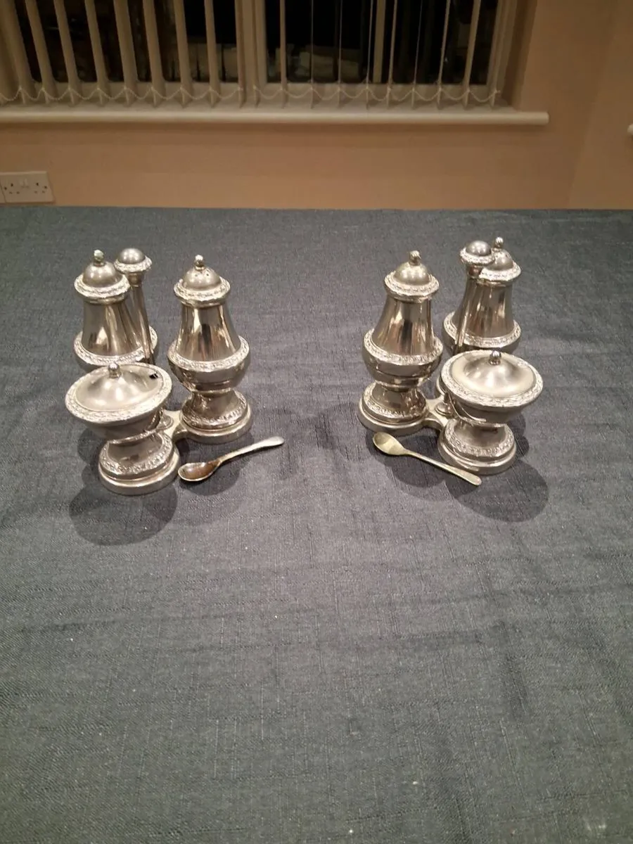 2 Set's Of Silver Plated Condiment Set's - Image 1