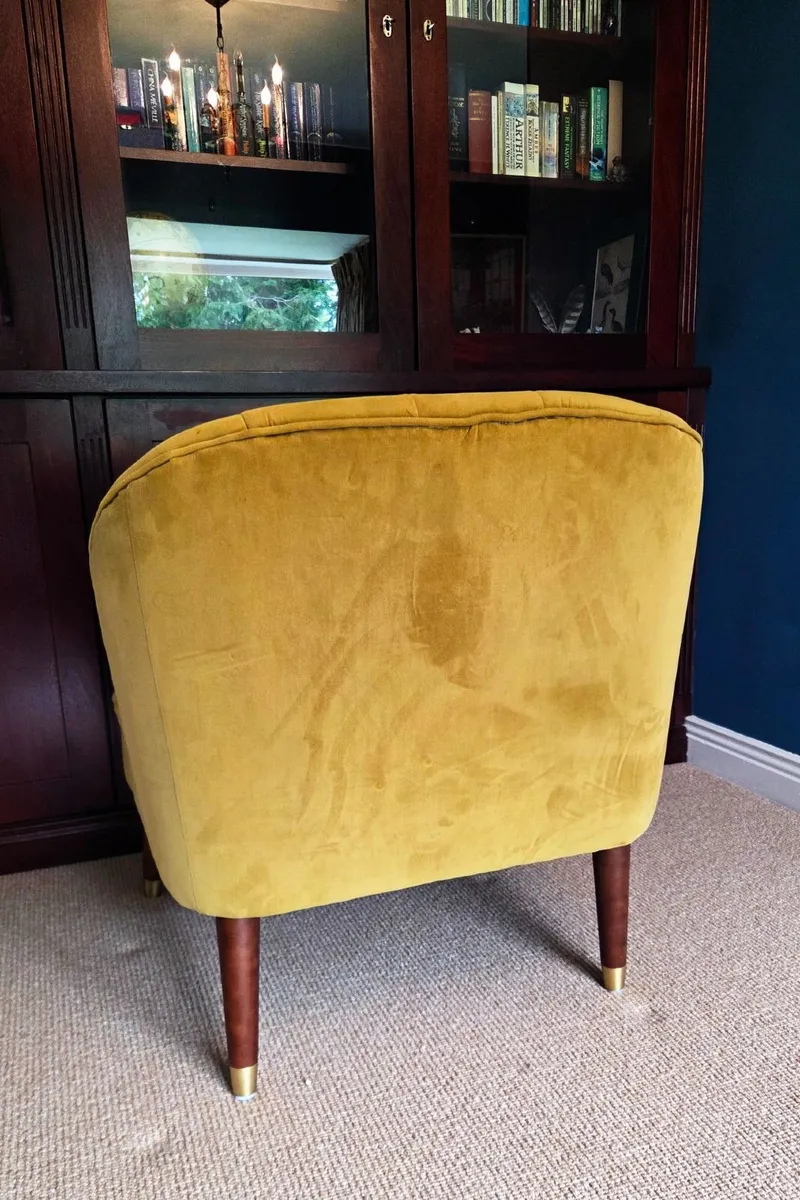 Modern Mustard Velvet Tub Chair - Image 3