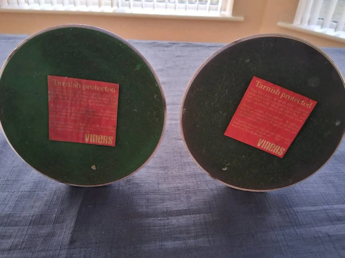 2 Large Viners Silver Plated Candlestick Holders - Image 2