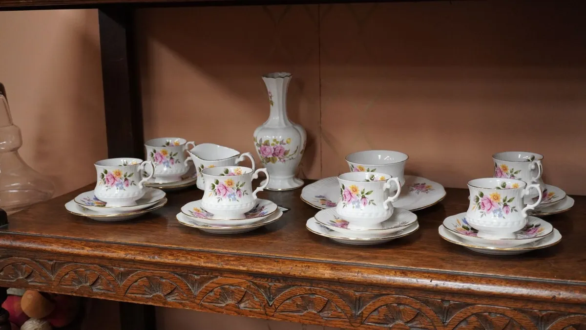 Regal Heritage Floral Bone China Tea Set (21 pcs) - Image 2