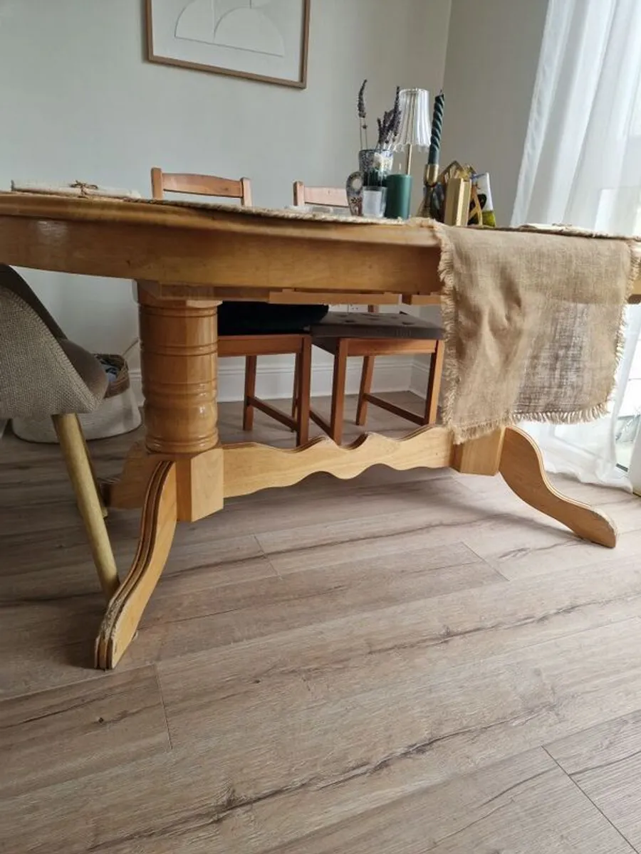 Solid Oak 8 Seater Dining Table - Image 2