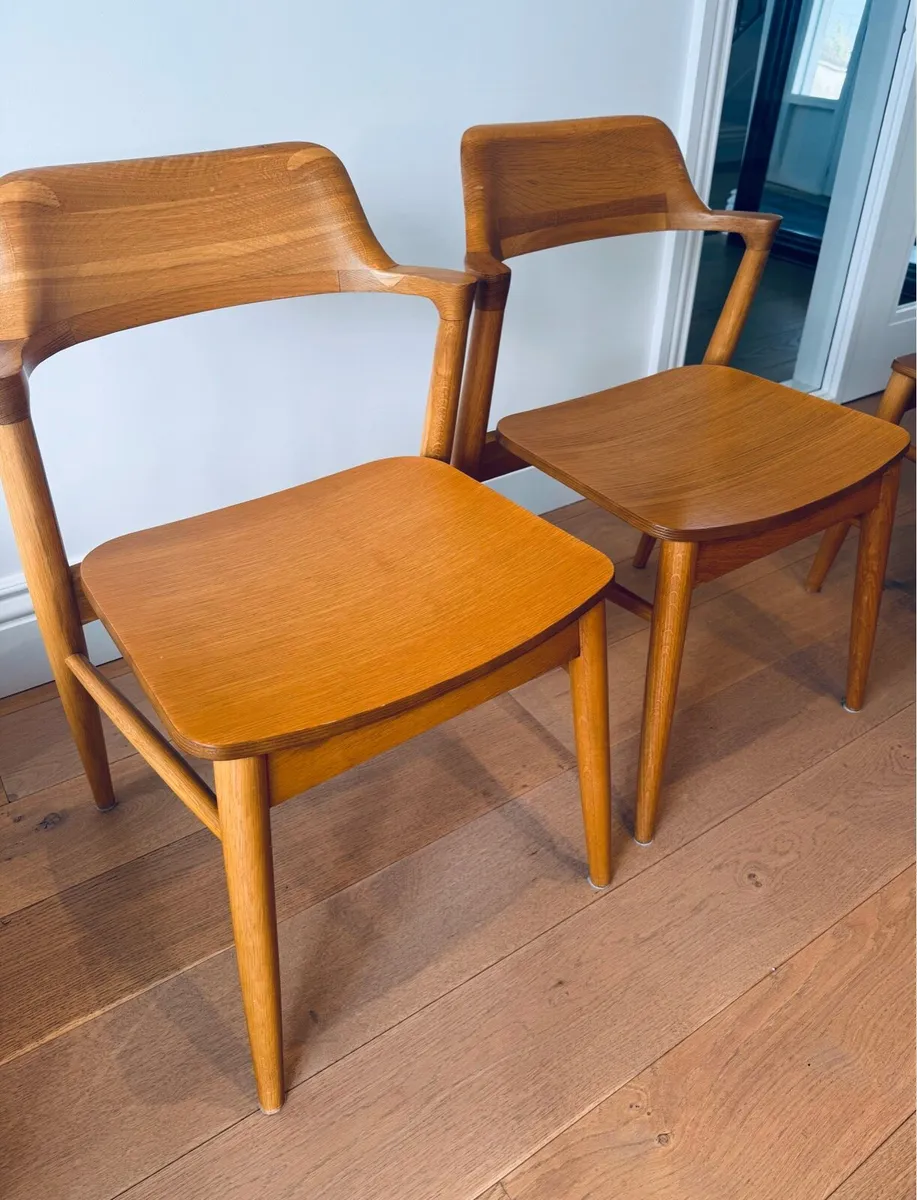 6 Solid oak dining chairs - Image 4