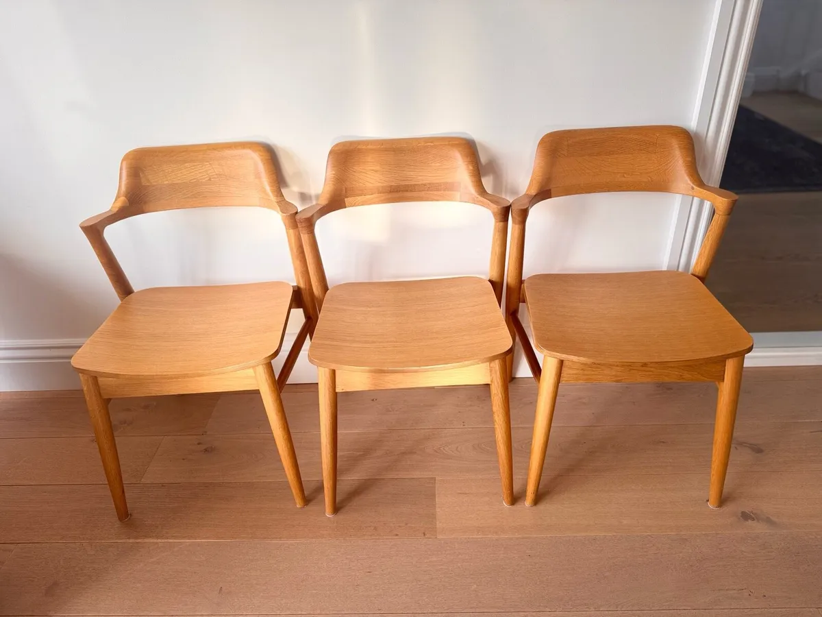 6 Solid oak dining chairs - Image 2