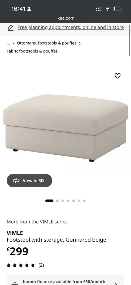 Vimle Footstool/Ottoman with storage - Image 1