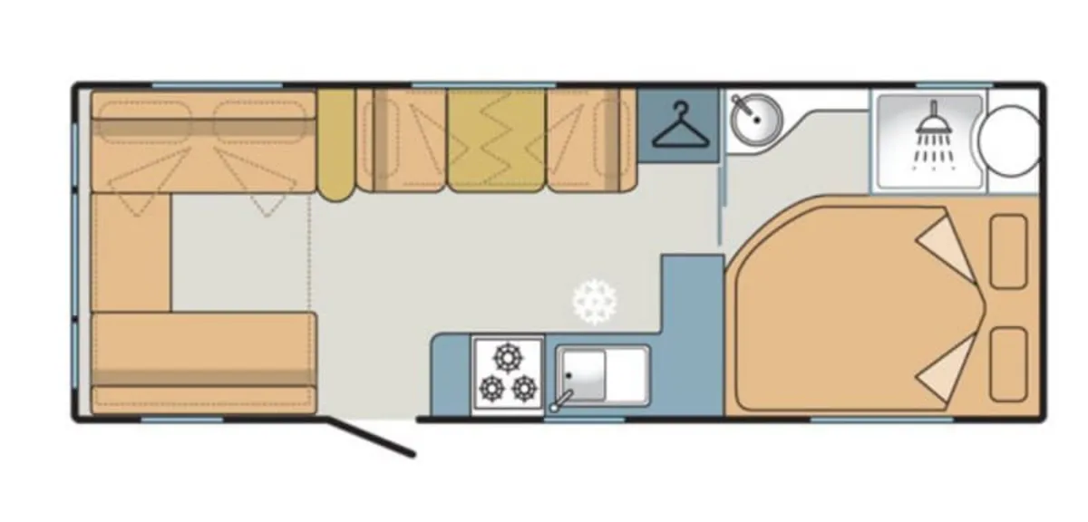 Caravan 6 birth fixed bed - Image 3
