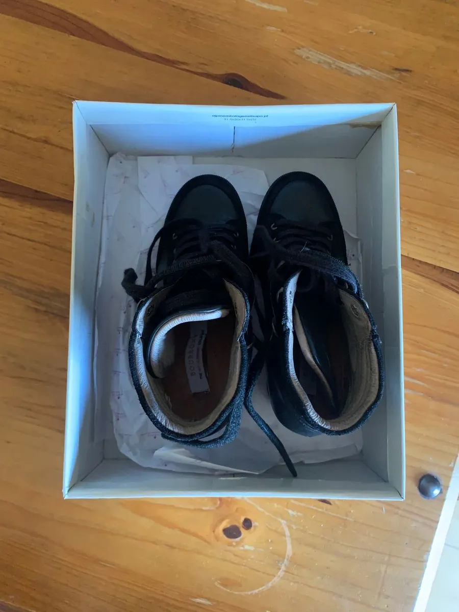 Black Wedge Amy Huberman Leather Boots - Image 4