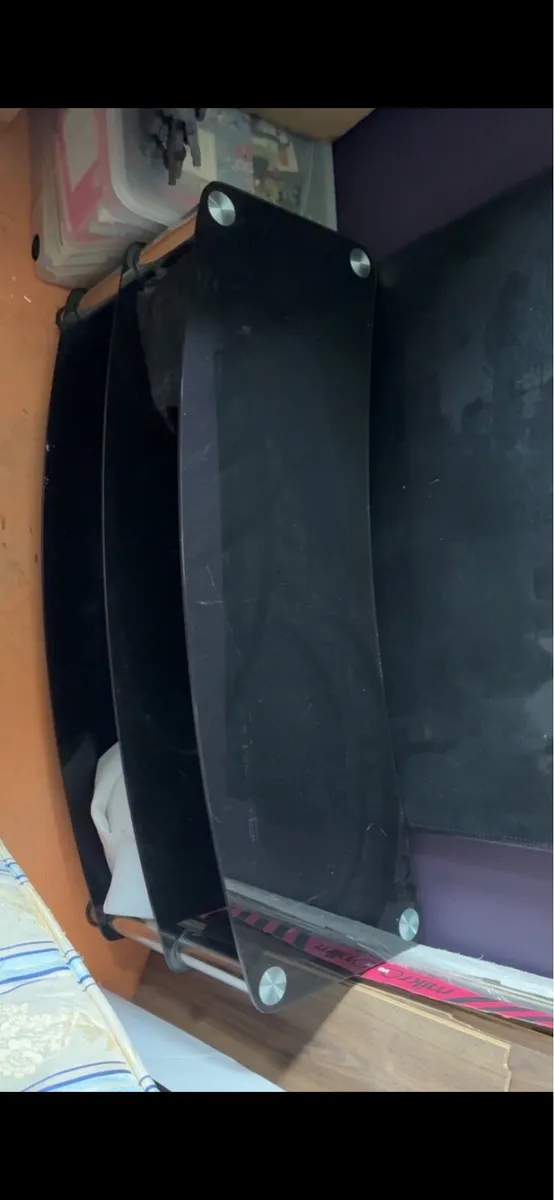 2x glass tv stands - Image 1