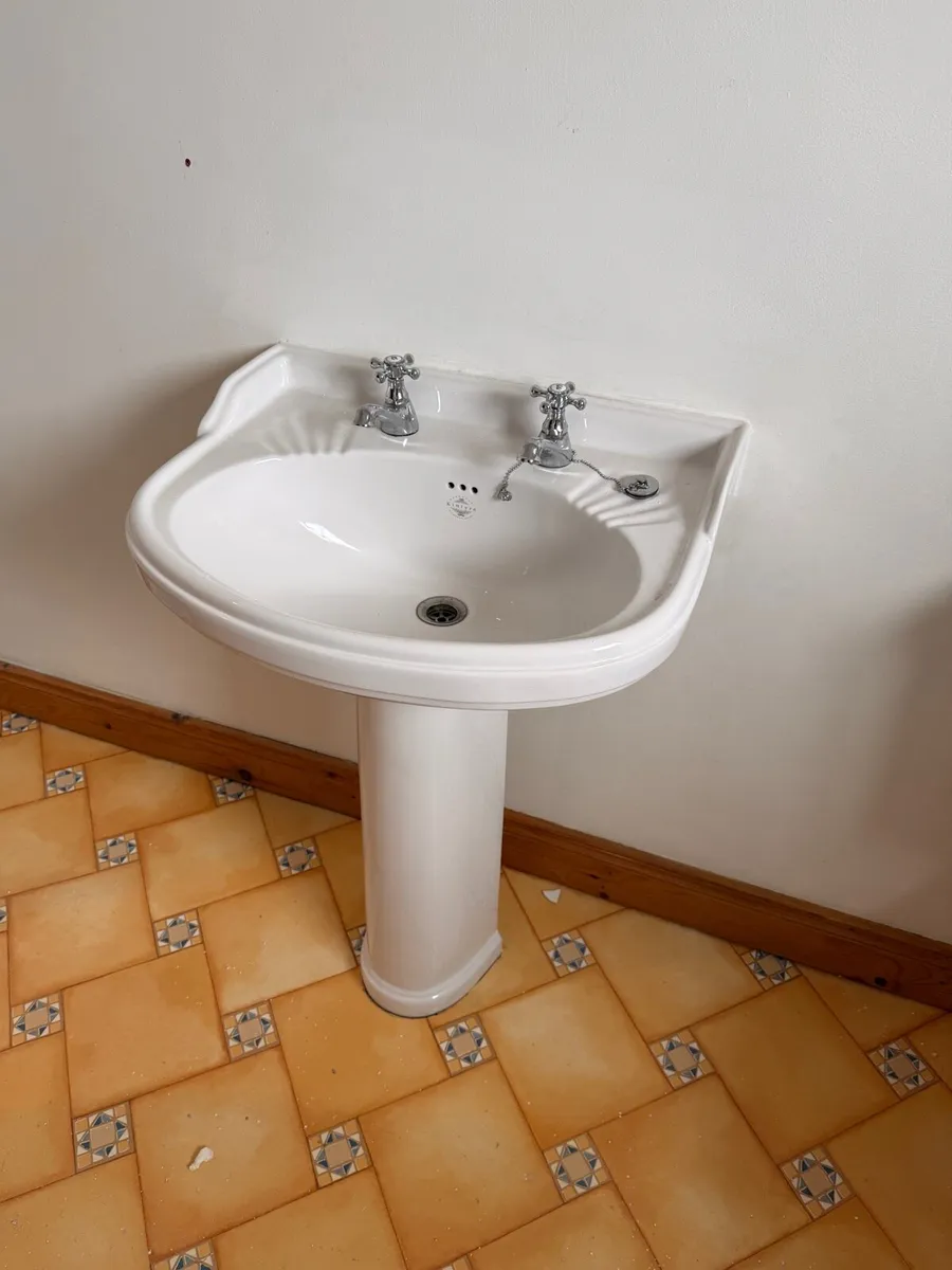 Toilet and Basin sink with pedestal. - Image 3
