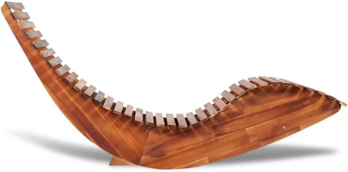 Rocking Sun Lounger Outdoor Acacia Wood Chair - Image 2