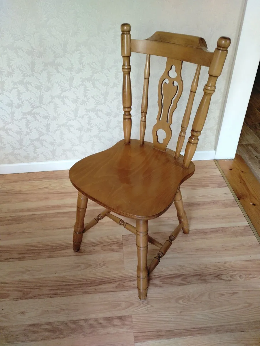 Two tables w four chairs each. Pinewood - Image 2