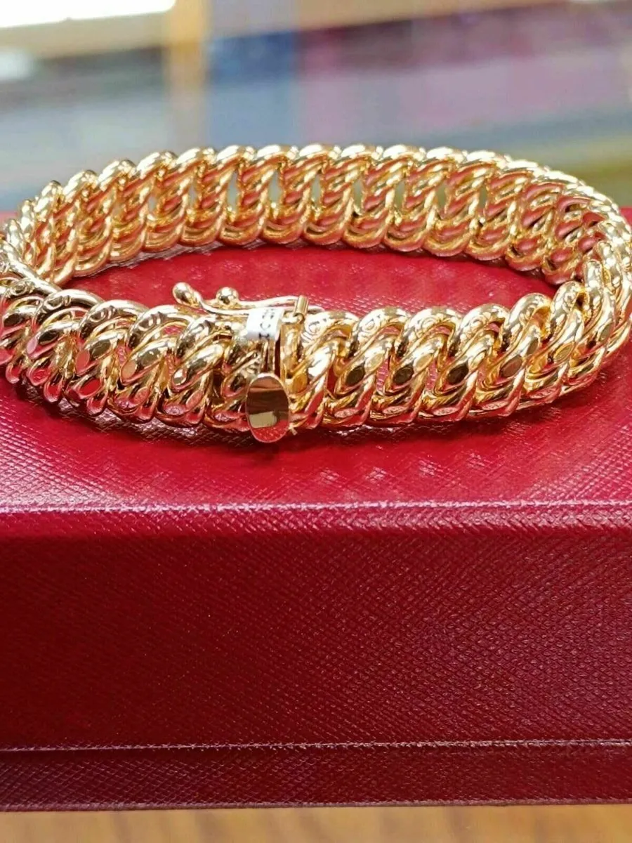 9k Yellow Gold Byzantine Bracelet , Brand New - Image 1