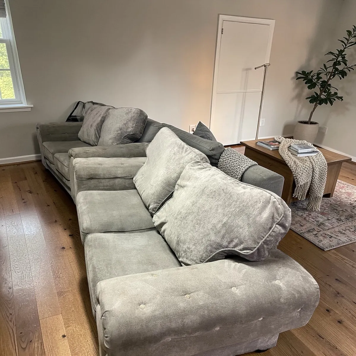 Grey 3+2 sofa set couch - Image 2