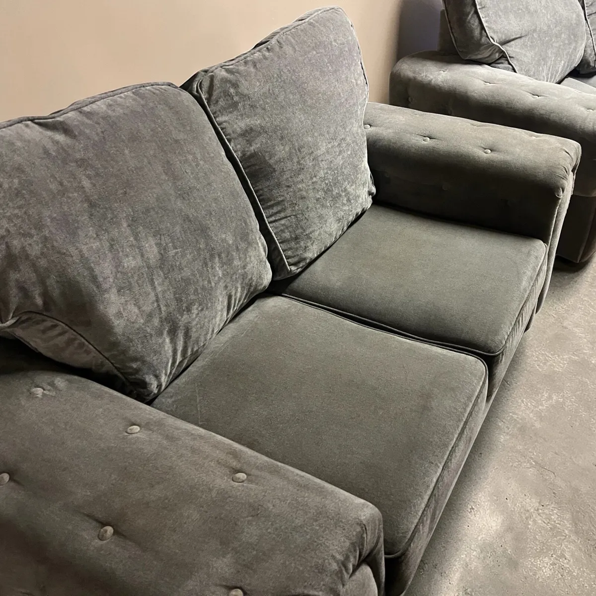 Grey 3+2 sofa set couch - Image 3