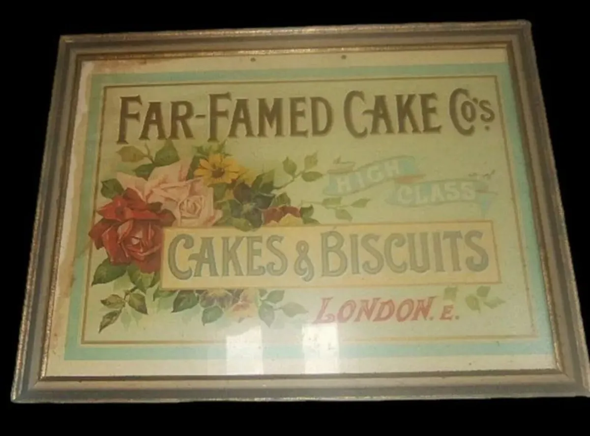 Vintage Framed 'Far Famed Cake Co' Ad - Image 3