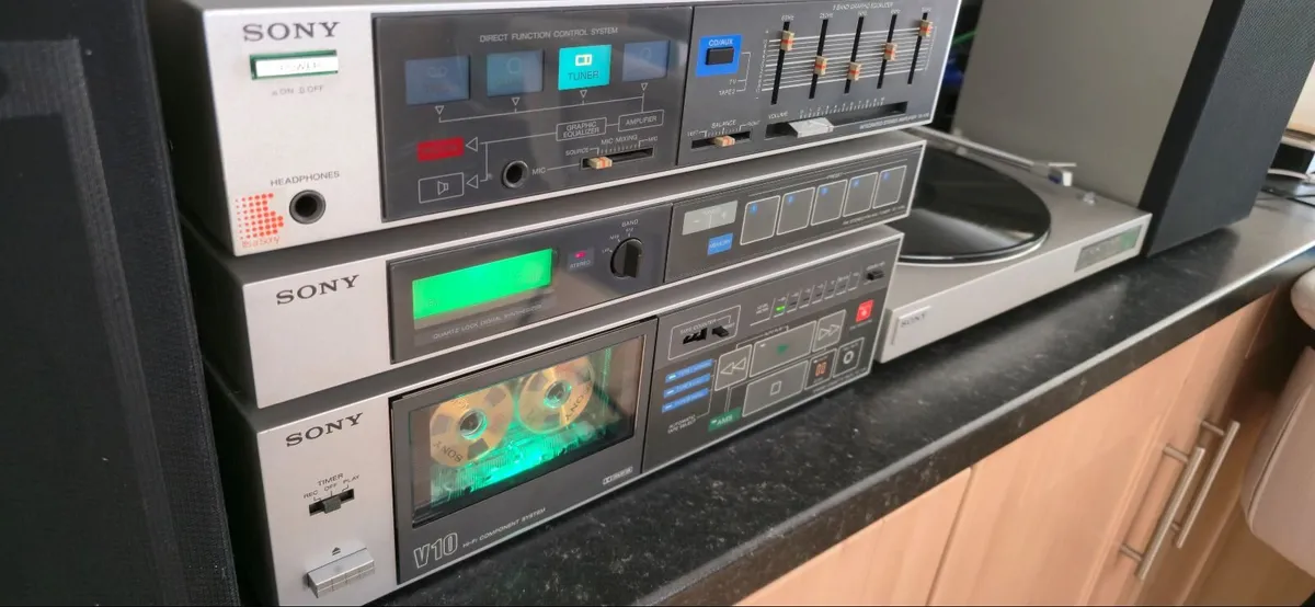 SET SONY V10 AUTOMATIC TURNTABLE SPEAKERS DECK - Image 4