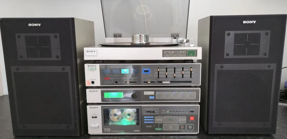 SET SONY V10 AUTOMATIC TURNTABLE SPEAKERS DECK - Image 1