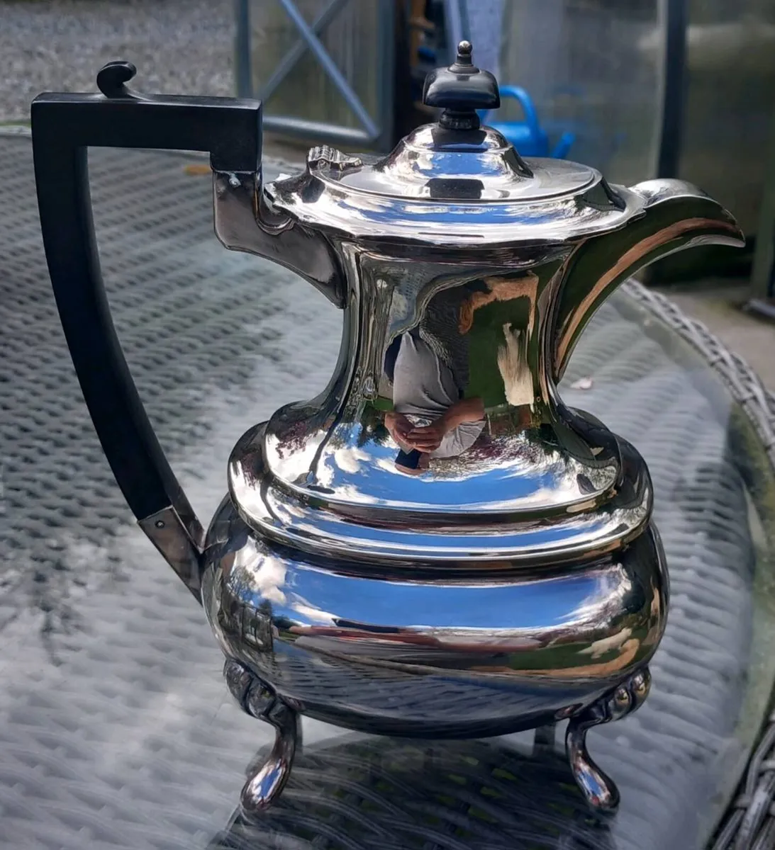 96 Yr old Walker and Hall plated coffee pot - Image 1