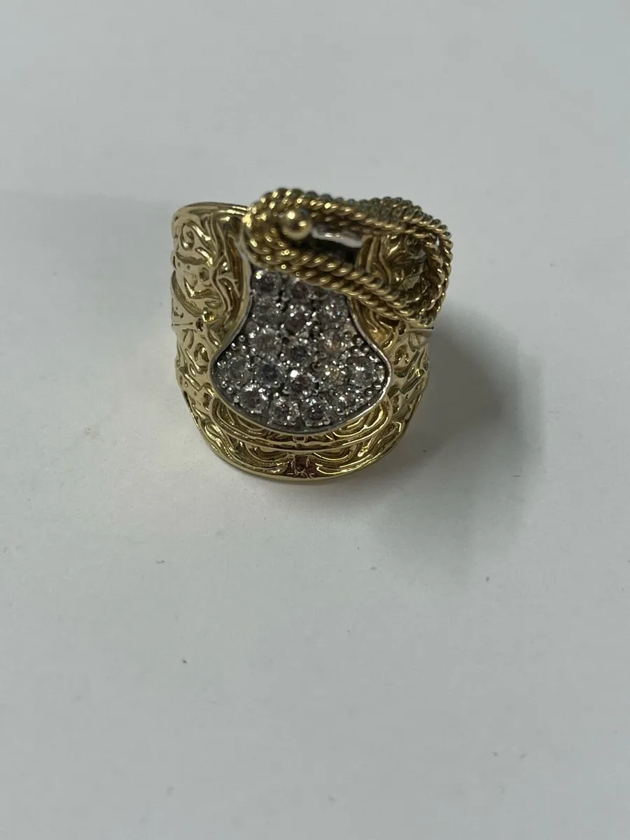 9k gold Cz saddle ring - Image 2