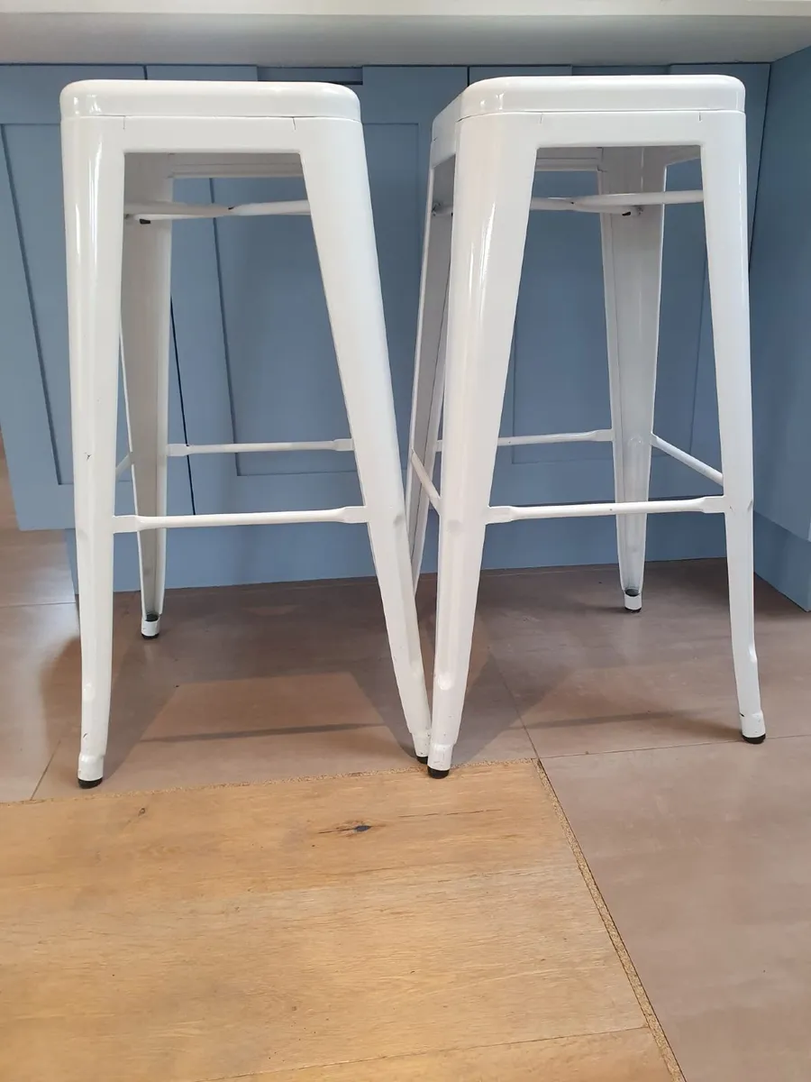 Pair of Metal Kitchen Bar Stools Industrial - Image 3