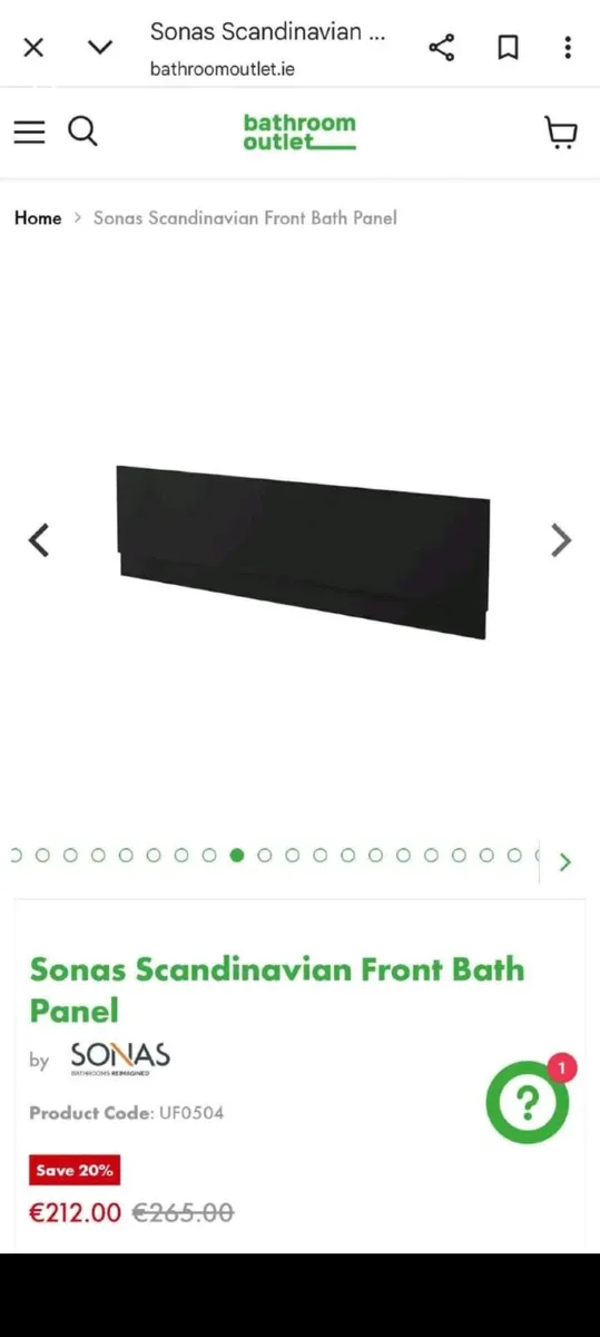 Black side bath panel - Image 1