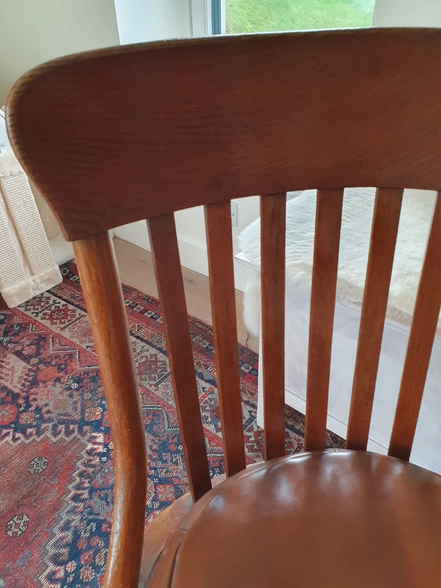Antique vintage oak swivel office chair - Image 3