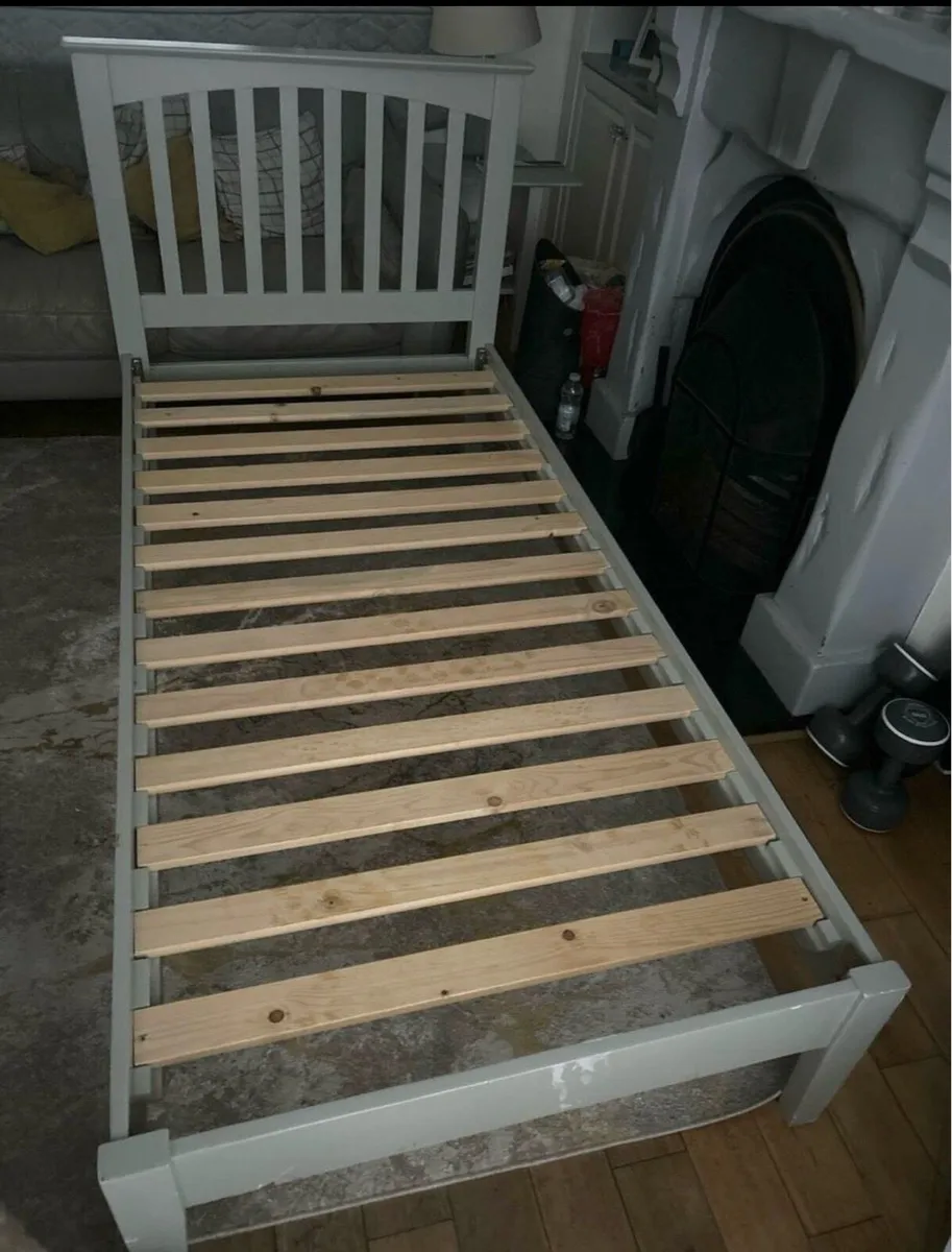 Beautiful Grey Single Wooden Bed Frame - Deliver - Image 1