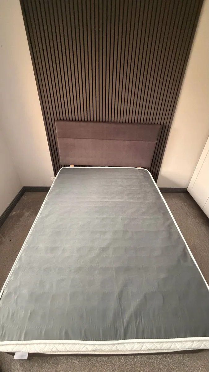 4f 6 double bed base ,mattress & headboard - Image 4