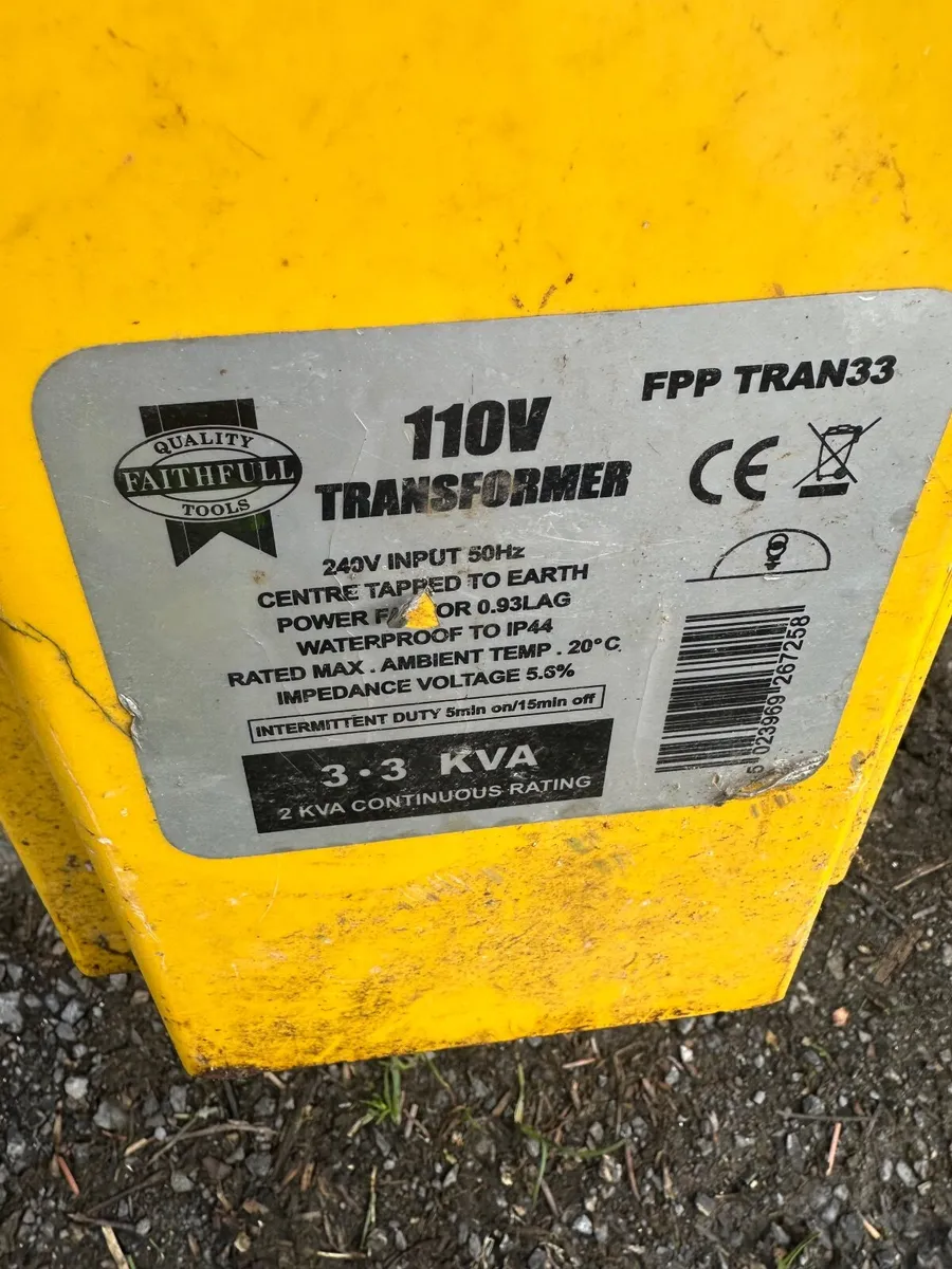 3.3 kva 110 transformer & hitachi 9” grinder - Image 1