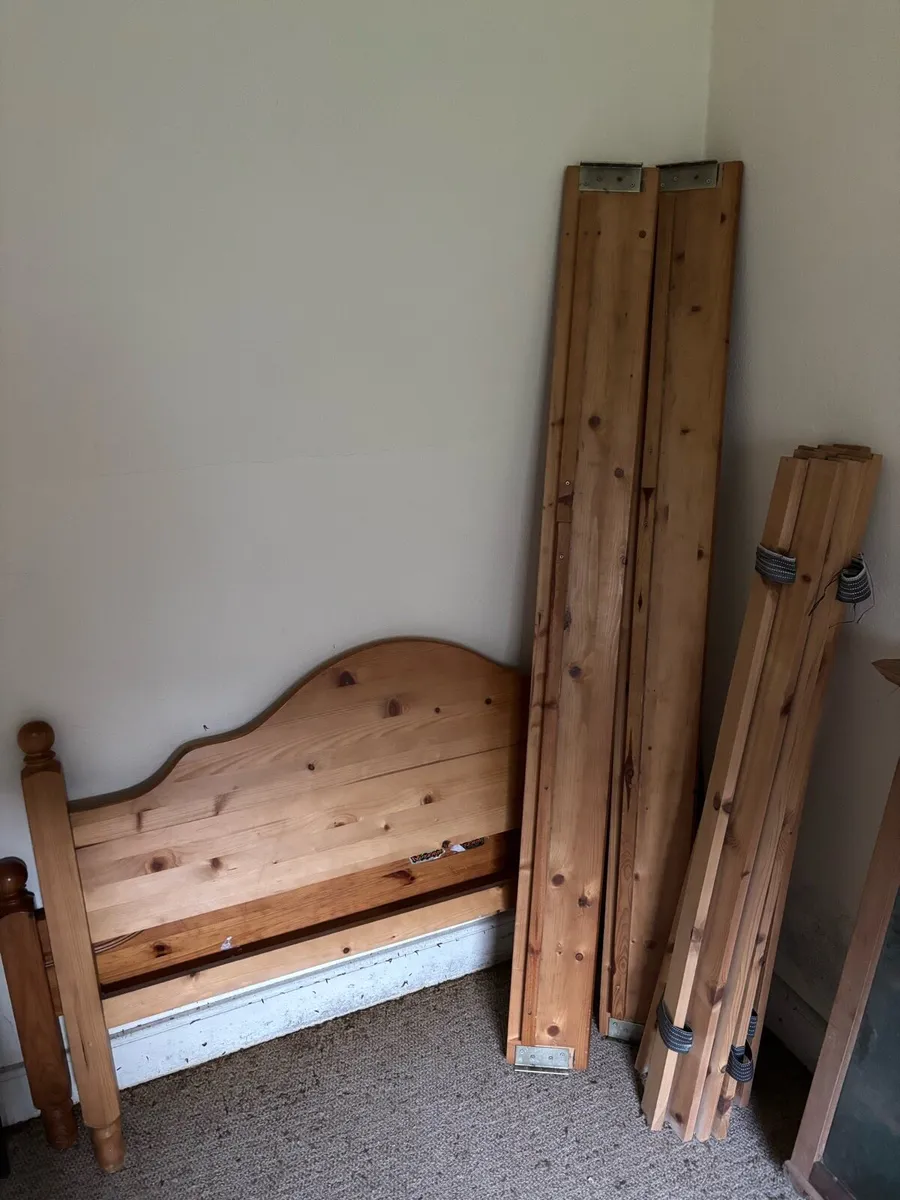 Double wooden bed base - Image 2