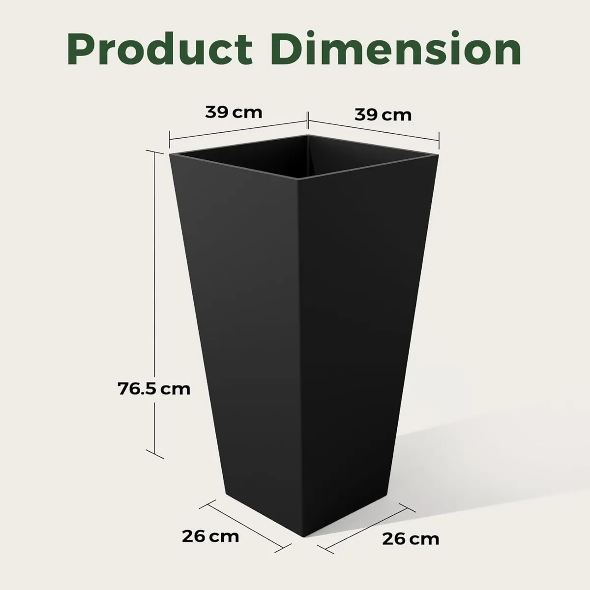 2 Pack 76.5cm Tall Large Plastic Plant Pots - Image 2