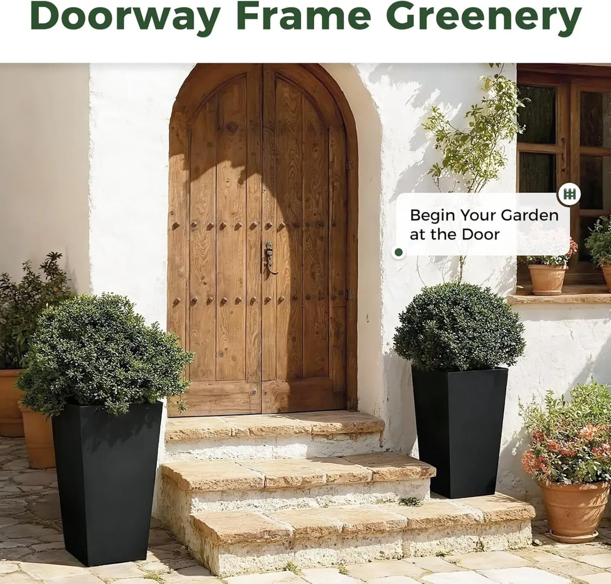 2 Pack 76.5cm Tall Large Plastic Plant Pots - Image 3