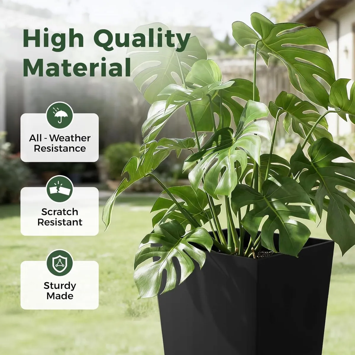 2 Pack 76.5cm Tall Large Plastic Plant Pots - Image 4