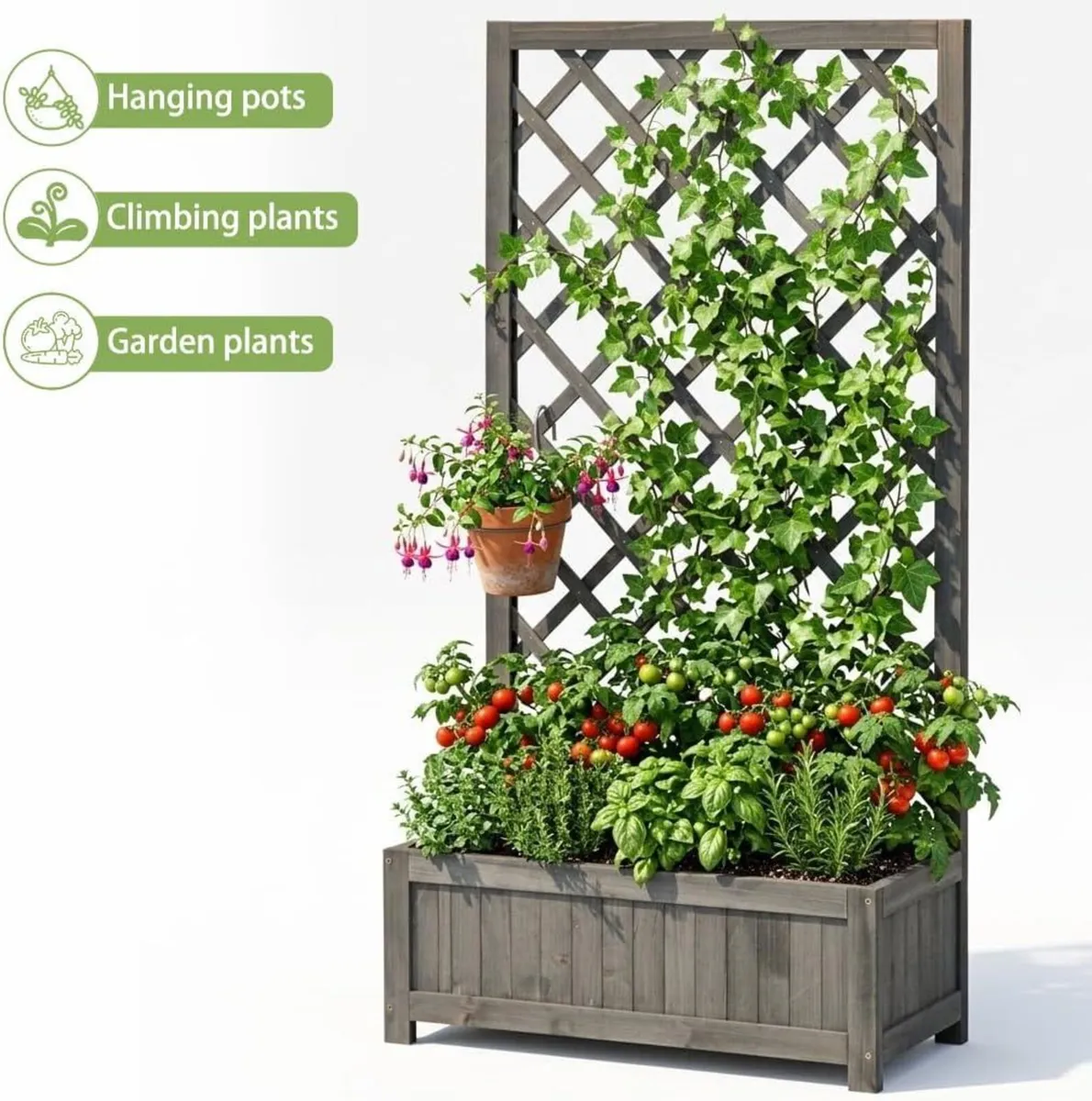 Wooden Planter with Trellis 47 Outdoor Box for - Image 4