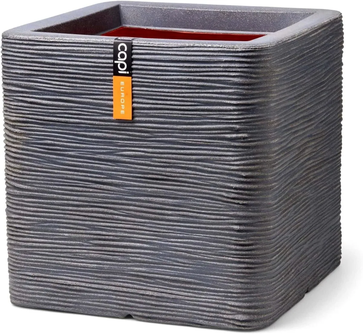 - Planter square Rib NL 50x50 Dark grey Opening - Image 1