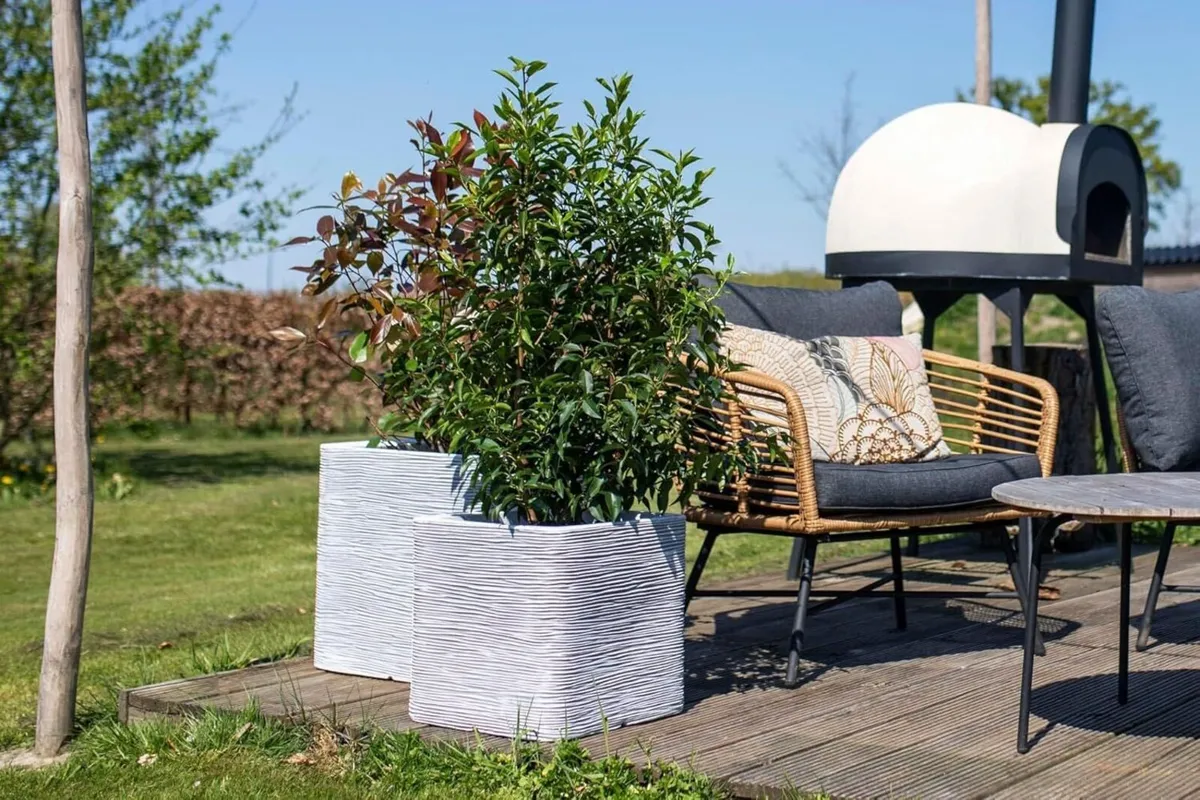 - Planter square Rib NL 50x50 Dark grey Opening - Image 4