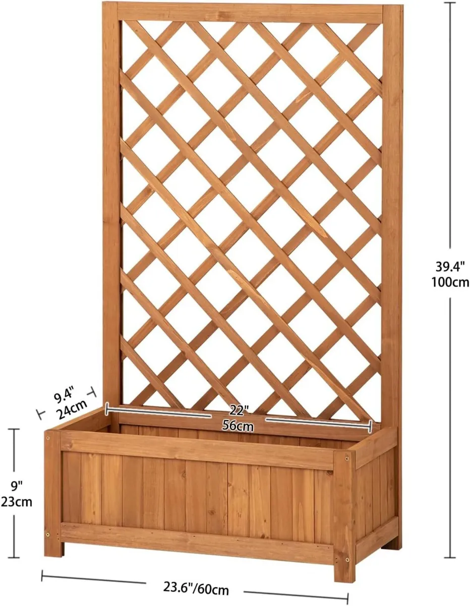 Wooden Planter with Trellis 40 Outdoor Box for - Image 3