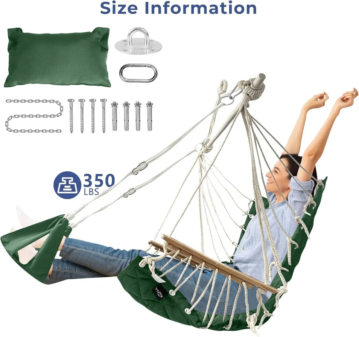 Hammock Swing Chair with Adjustable Footrest - Image 4