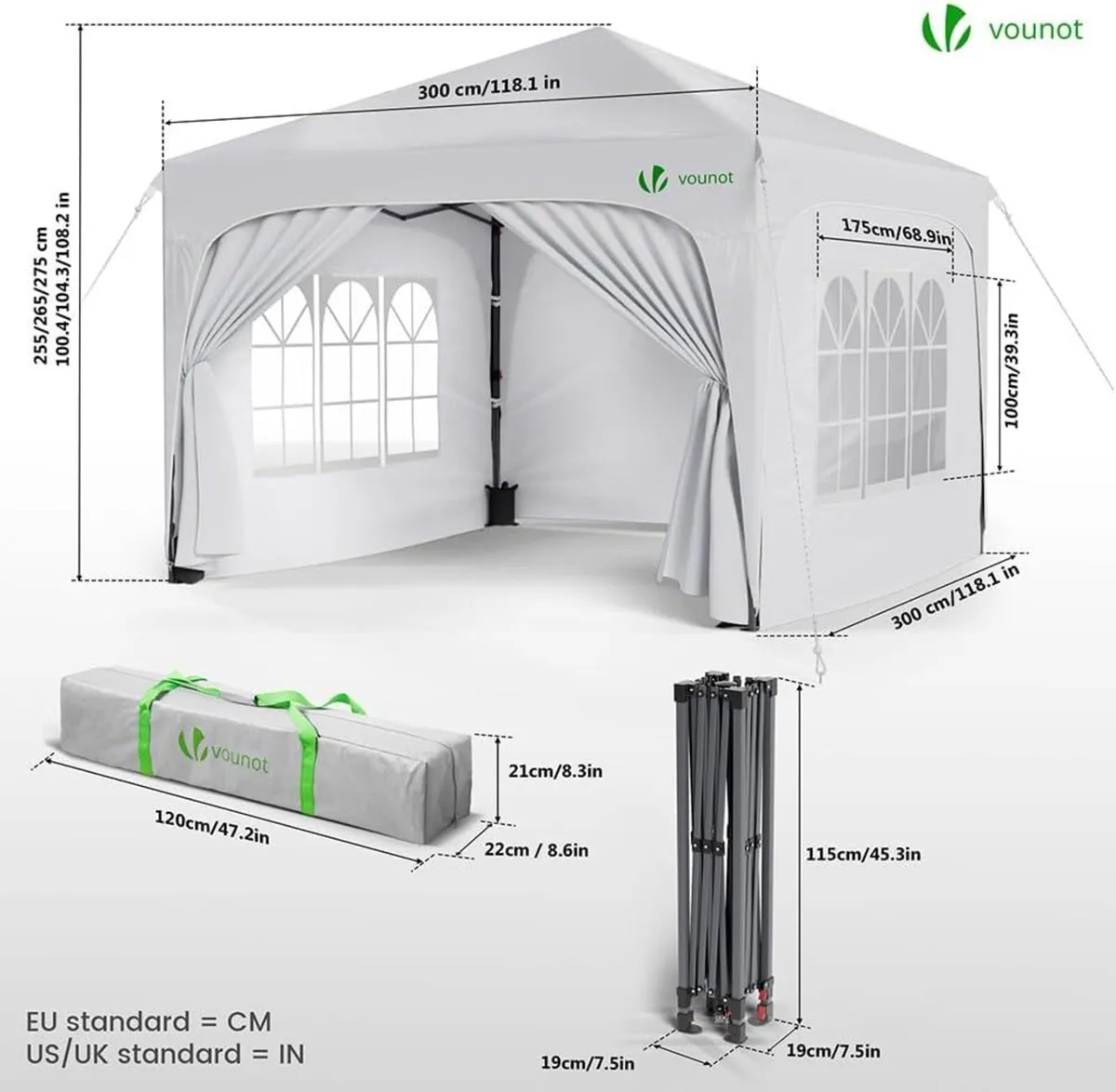® 3m x Pop Up Waterproof Gazebo with Sides 4 - Image 2