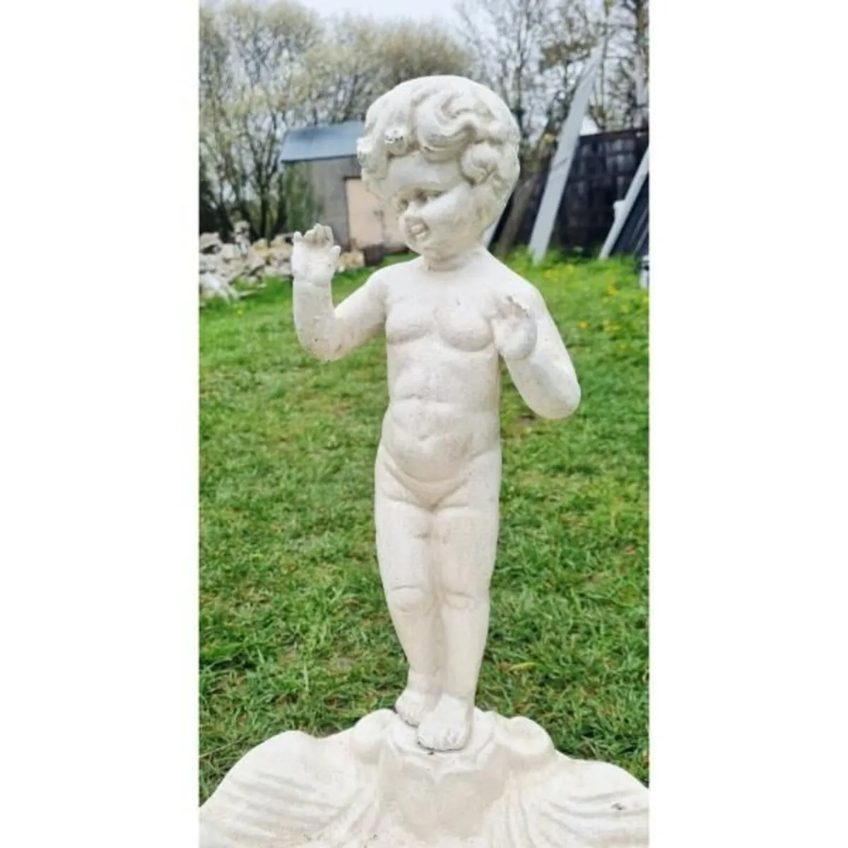 Bird Bath Cherub Standing H143 - Image 3