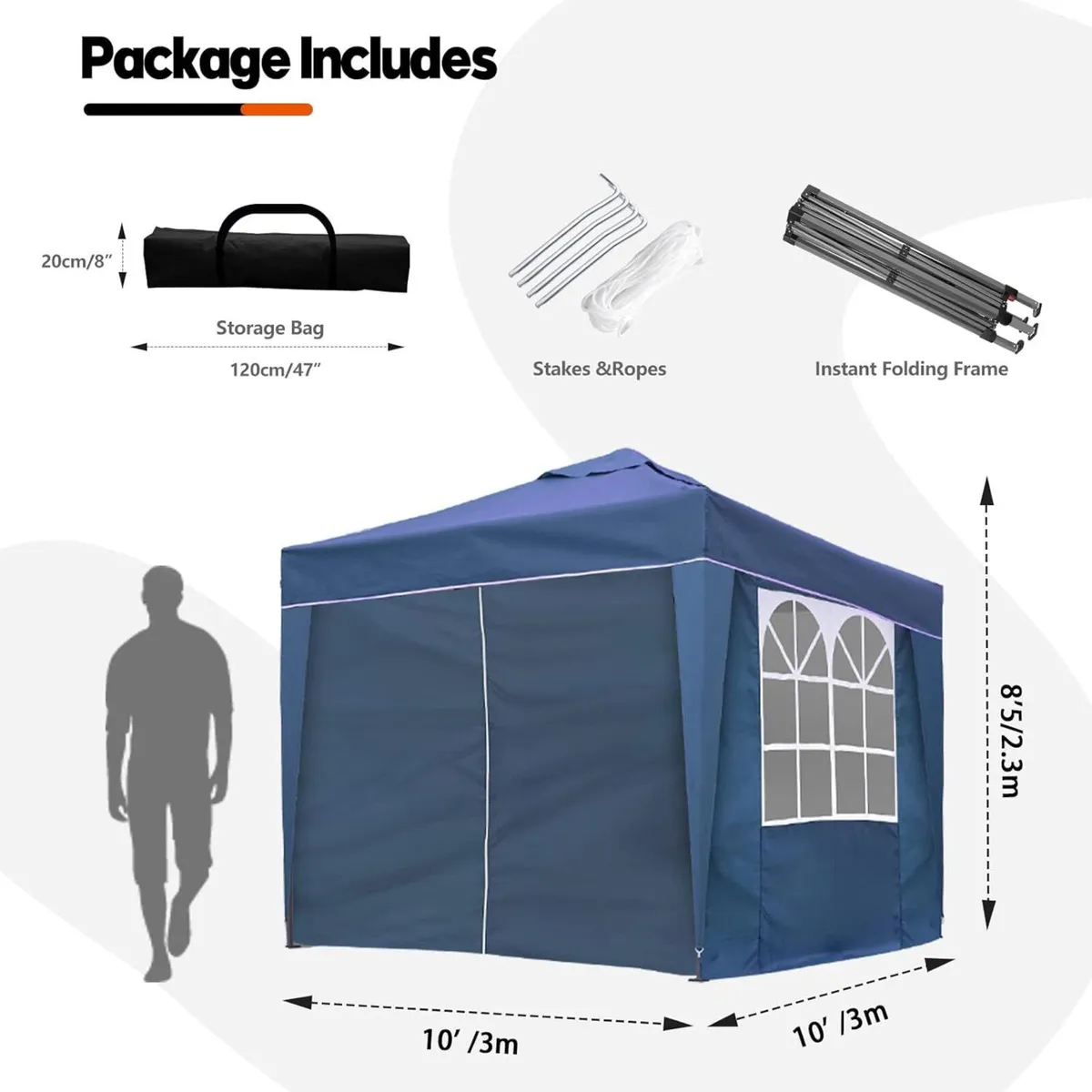 Pop Up Gazebo Tent with Weights Fully Waterproof - Image 3