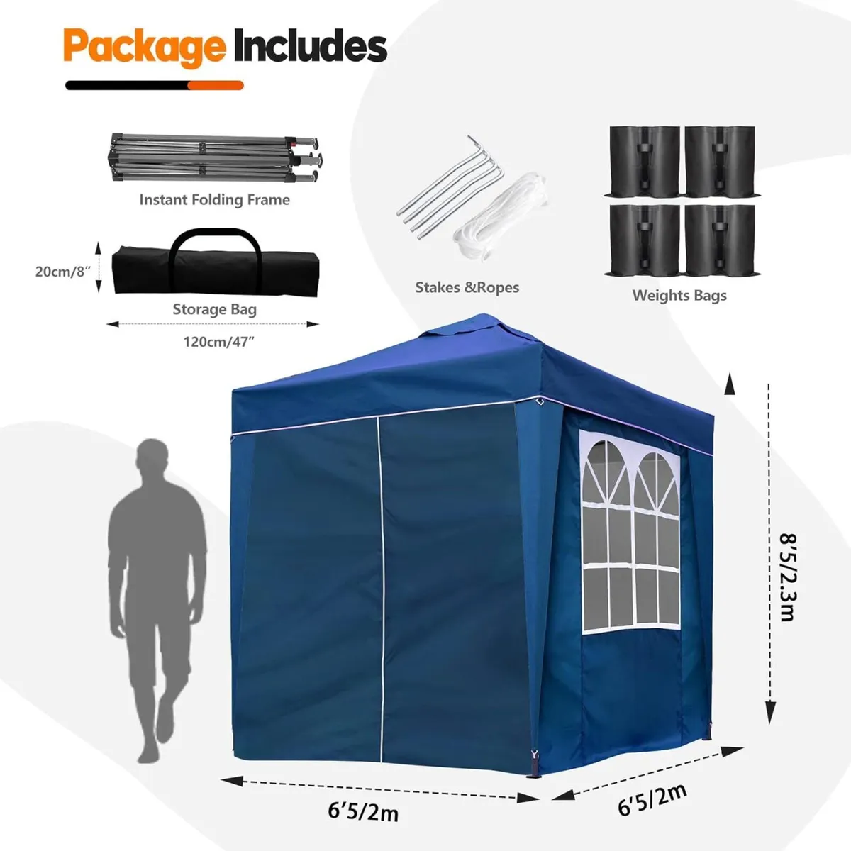 Pop Up Gazebo Tent with Weights Fully Waterproof - Image 3