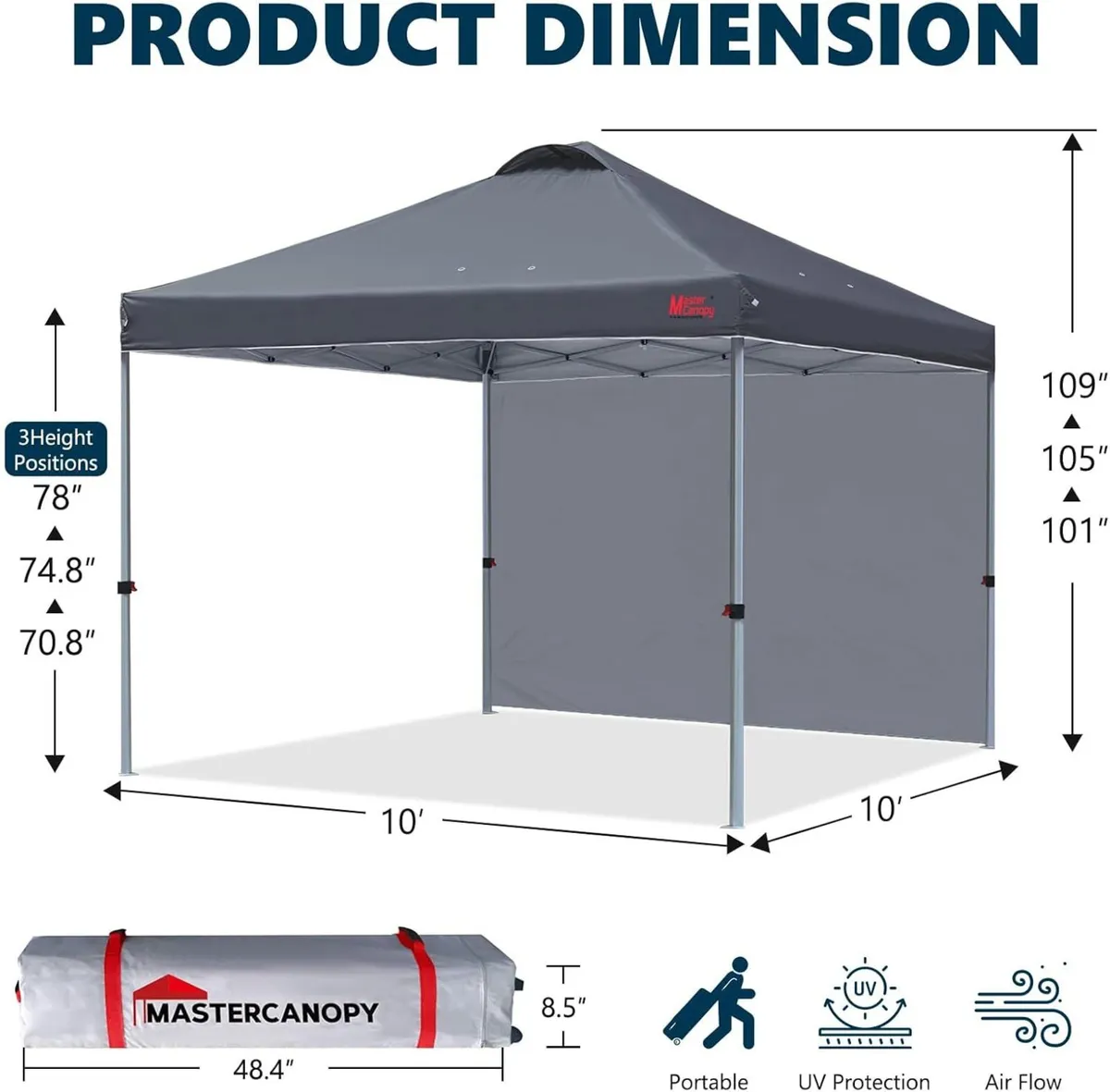 Durable Ez Pop-up Gazebo Tent with 1 Sidewall - Image 2